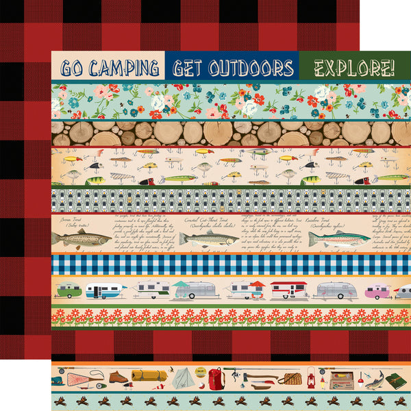 Gone Camping, Double-Sided Cardstock 12"X12", Border Strips