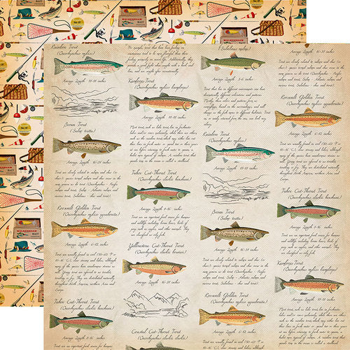 Gone Camping, Double-Sided Cardstock 12"X12", Fish Facts