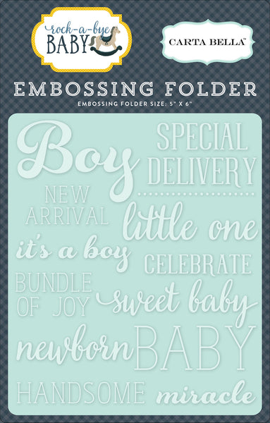 Little One Boy Embossing Folder - Scrapbooking Fairies