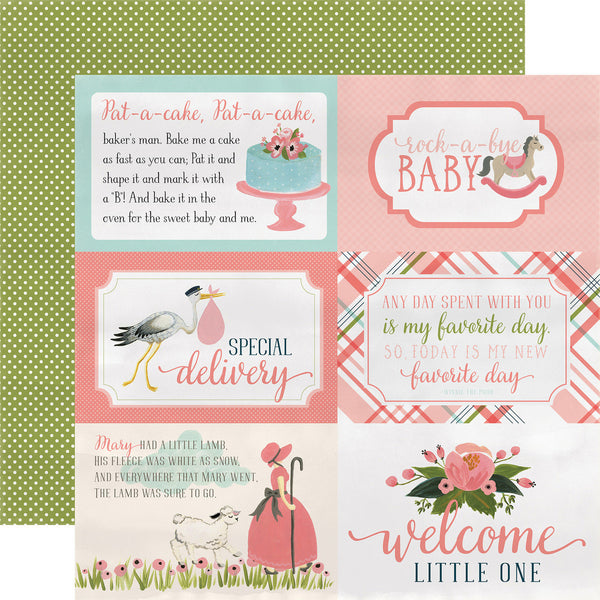 Carta Bella, Rock-A-Bye Baby Girl 4"x6" Journaling Cards