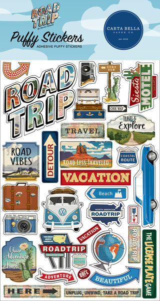 Carta Bella, Road Trip, Puffy Stickers