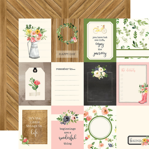 Echo Park, Spring Market Double-Sided Cardstock 12"X12", 3"X4" Journaling Cards - Scrapbooking Fairies