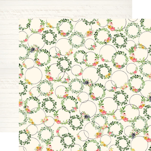 Echo Park, Spring Market Double-Sided Cardstock 12"X12", Wreath Decor - Scrapbooking Fairies