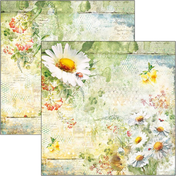 Ciao Bella Double-Sided Cardstock 90lb 12"X12", Daisies, Microcosmos