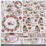 Ciao Bella Double-Sided Paper Pack 90lb 12"X12" 8/Pkg, Frozen Roses, 8 Designs/1 Each