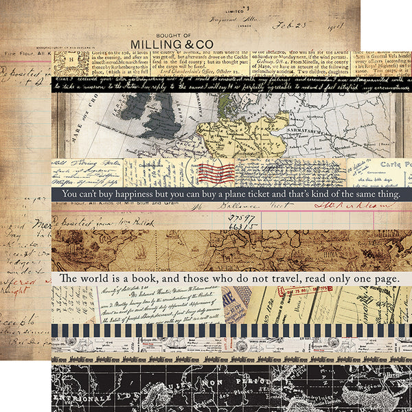 Transatlantic Travel, Double-Sided Cardstock, 12"X12", Border Strips