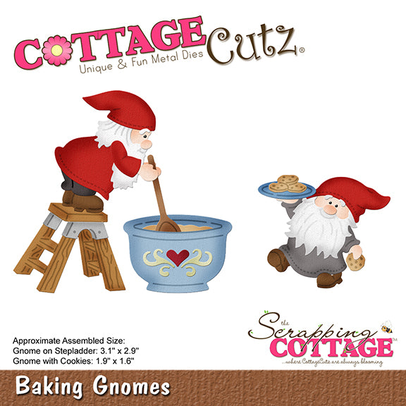 CottageCutz Elites Die, Baking Gnomes 1.6" To 3.1"