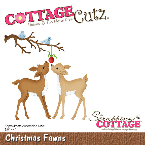 CottageCutz Elites Die, Christmas Fawns 3.8"X4"