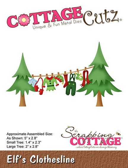 CottageCutz Die, Elf's Clothesline 1.4" To 5"