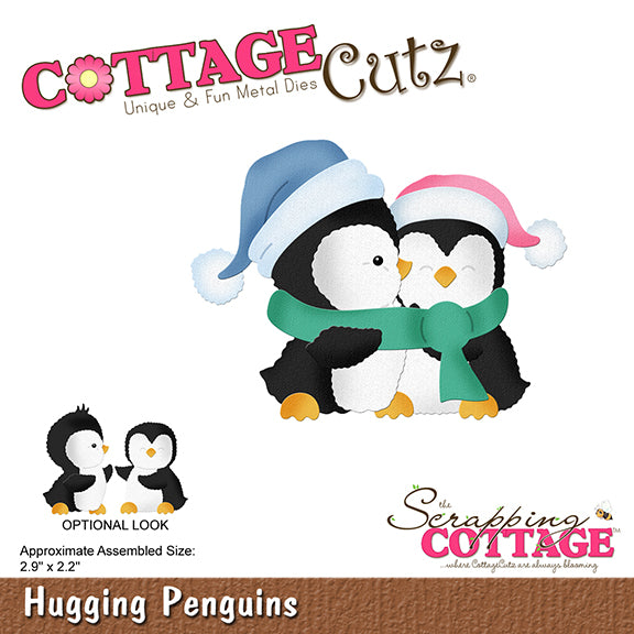 CottageCutz Dies, Hugging Penguins 2.9"X2.2"