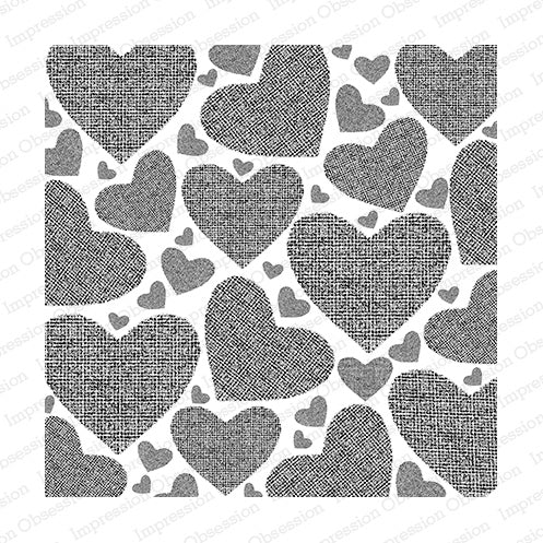 Impression Obsession,  Cover-a-Card Cling Stamps, Textured Hearts