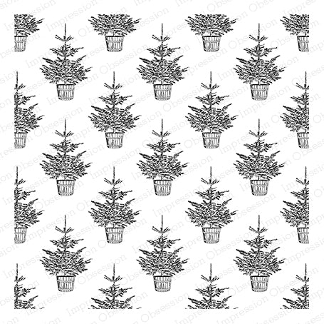 Impression Obsession,  Cover-a-Card Cling Stamps, Christmas Tree Background