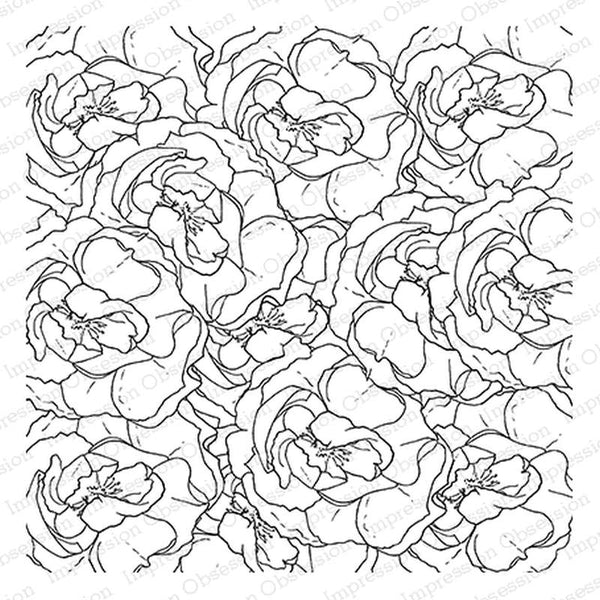 Impression Obsession,  Cover-a-Card, Layered Roses Background, Rubber Stamp