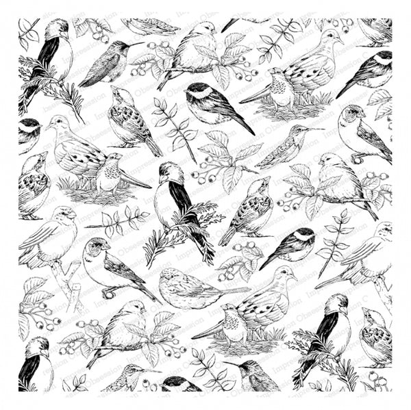 Impression Obsession,  Cover-a-Card Cling Stamps, Sketched Birds