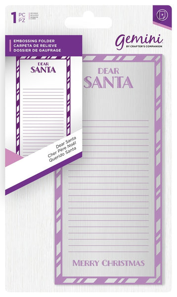 Gemini Embossing Folder, Dear Santa