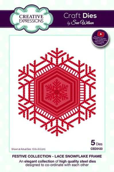 Creative Expressions, Craft Dies by Sue Wilson, Festive Collection, Lace Snowflake Frame