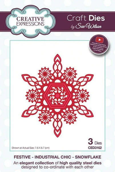 Creative Expressions, Craft Dies by Sue Wilson, Festive - Industrial Chic, Snowflake