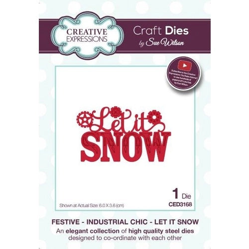 Creative Expressions, Craft Dies by Sue Wilson, Festive - Industrial Chic, Let It Snow