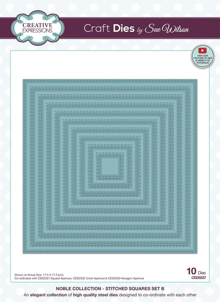 Creative Expressions, Sue Wilson, Noble Collection Stitched Squares Set B Craft Die