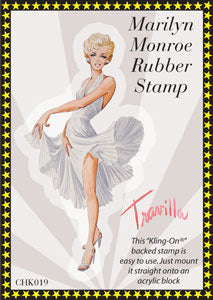 Marilyn Monroe, White Dress, Rubber Cling Stamp - Scrapbooking Fairies