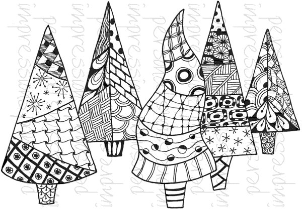 Lindsay Mason Designs, Zendoodle Trees Ready To Go Clear Stamp - Scrapbooking Fairies