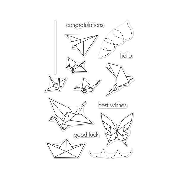 Hero Arts, Origami Animals, Clear Stamps - Scrapbooking Fairies