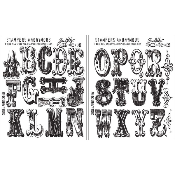 Tim Holtz Cling Stamps 7"X8.5", Cirque Alphabet (CMS 065)