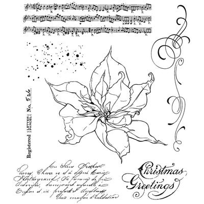 Stampers Anonymous, Tim Holtz Cling Stamps 7"X8.5", The Poinsettia (CMS426)