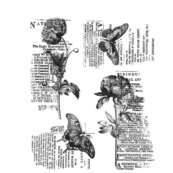 Tim Holtz Cling Stamps 7"X8.5", Botanic Elements