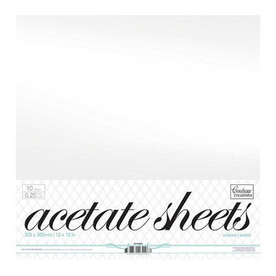 Couture Creations Acetate Sheets 12"X12", 0.25mm Thickness