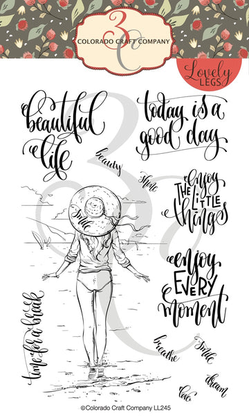 Colorado Craft, Lovely Legs - Enjoy Every Moment, Clear Stamps