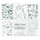 49 And Market, Color Swatch: Eucalyptus Rub-On Transfer Set, 6"X8" 6/Sheets