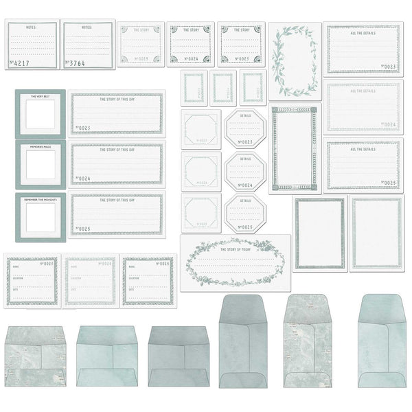 49 And Market, Color Swatch: Eucalyptus Envelope Bits