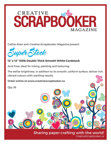 Cathie Allen and Creative Scrapbooker Magazine, 130 lbs 12x12 Double Thick Smooth Cardstock, White - Scrapbooking Fairies