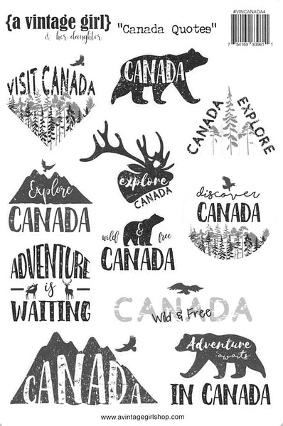 A Vintage Girl & her daughter, Canada Quotes Sticker Set