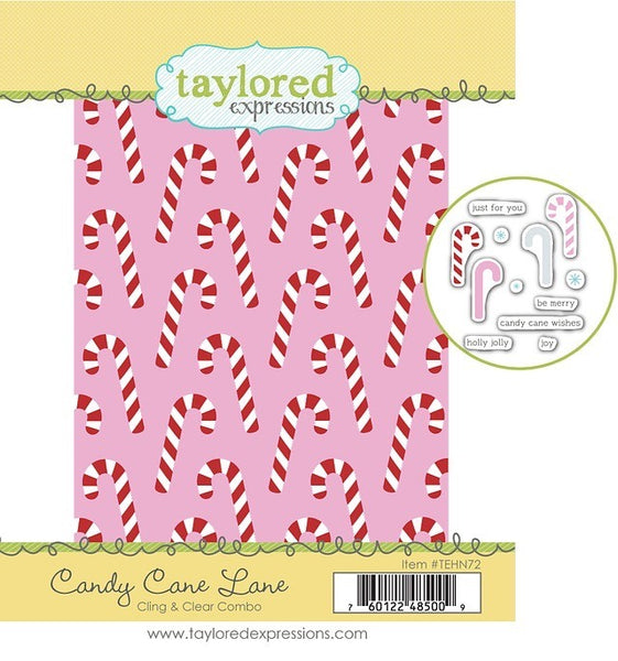 Taylored Expressions, Cling & Clear Stamp Combo, Candy Cane Lane