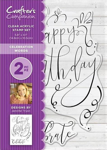 Crafter's Companion, A6 Clear Stamps 4.1"X5.8", Celebration Words