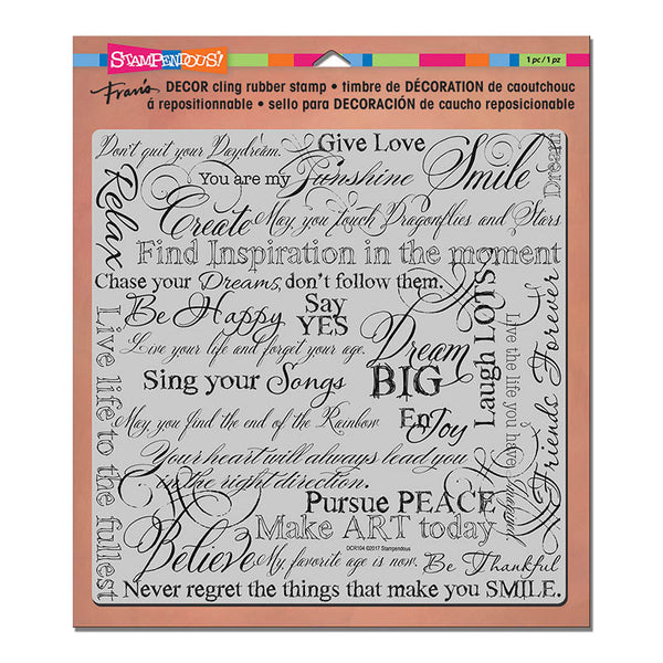 Stampendous, 8"x 8" Cling Stamp, Decor Dream