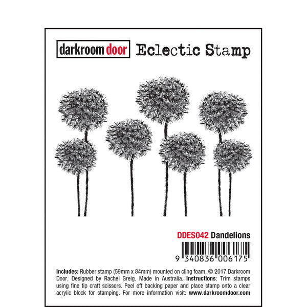 Darkroom Door, Eclectic Cling Stamp 3.3"X2.3", Dandelions