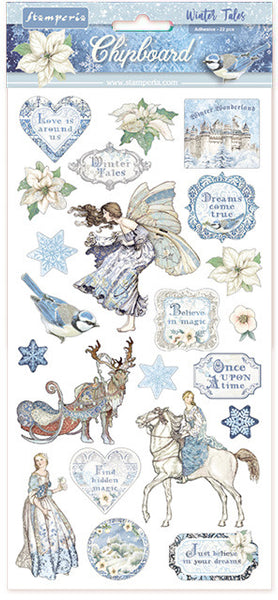 Stamperia Adhesive Chipboard 6"X12", Winter Tales