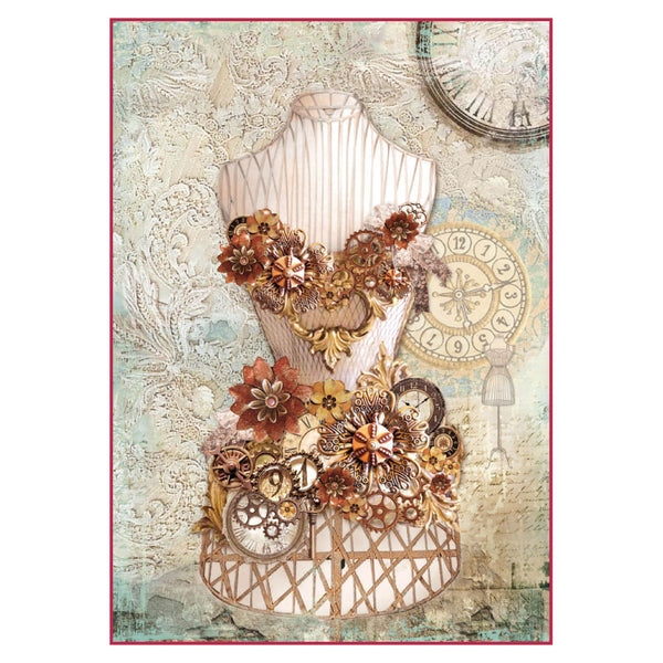 Stamperia, A4 Decoupage Rice Paper Packed Clockwise mannequin - Scrapbooking Fairies