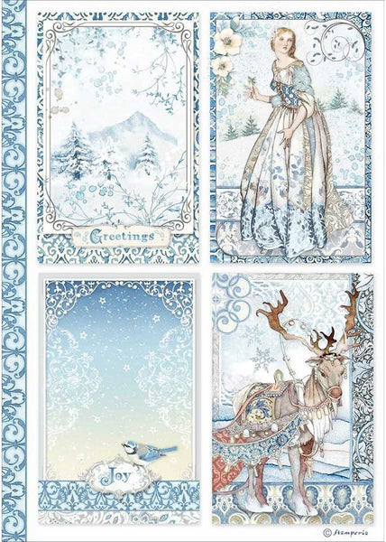 Stamperia Rice Paper Sheet A4, Winter Tales, Cards