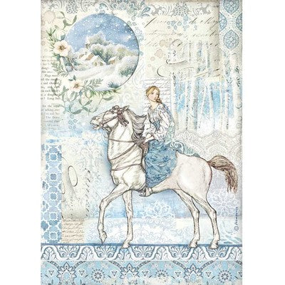 Stamperia Rice Paper Sheet A4, Winter Tales - Horse