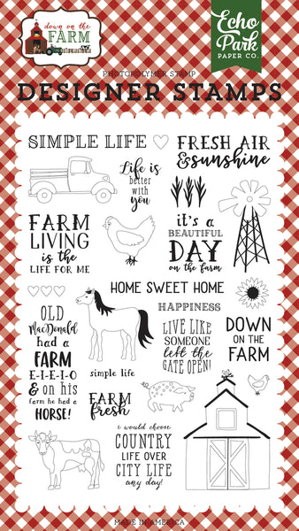Echo Park Paper, Down on the Farm, Clear Stamps