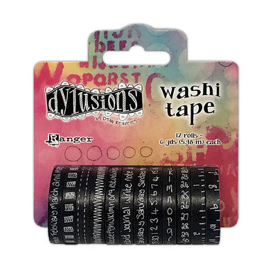 Dyan Reaveley's Dylusions Washi Tape Set, Black - 12 Rolls