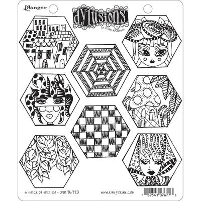 Dyan Reaveley's Dylusions Cling Stamp Collections 8.5"X7", A Heck of Hexies