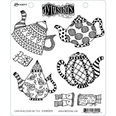 Dyan Reaveley's Dylusions Cling Stamp Collection, Everything Stops for Tea