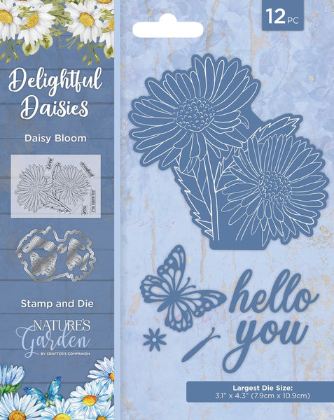 Crafter's Companion, Nature's Garden Delightful Daisies Stamps & Dies 12/Pkg, Daisy Bloom