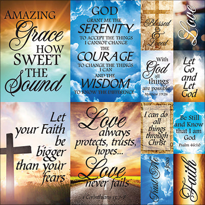 Devoted Faith Poster Stickers 12"X12" - Scrapbooking Fairies