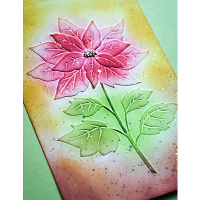 Memory Box 3D Embossing Folder 4.5"X5.75", Magnificent Poinsettia